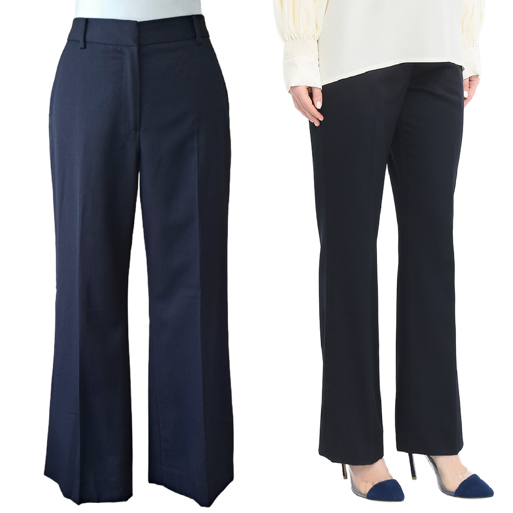 BROOKS BROTHERS Wool Straight Leg Trousers Size 8 Dress Pants Deep Navy 28" Ins